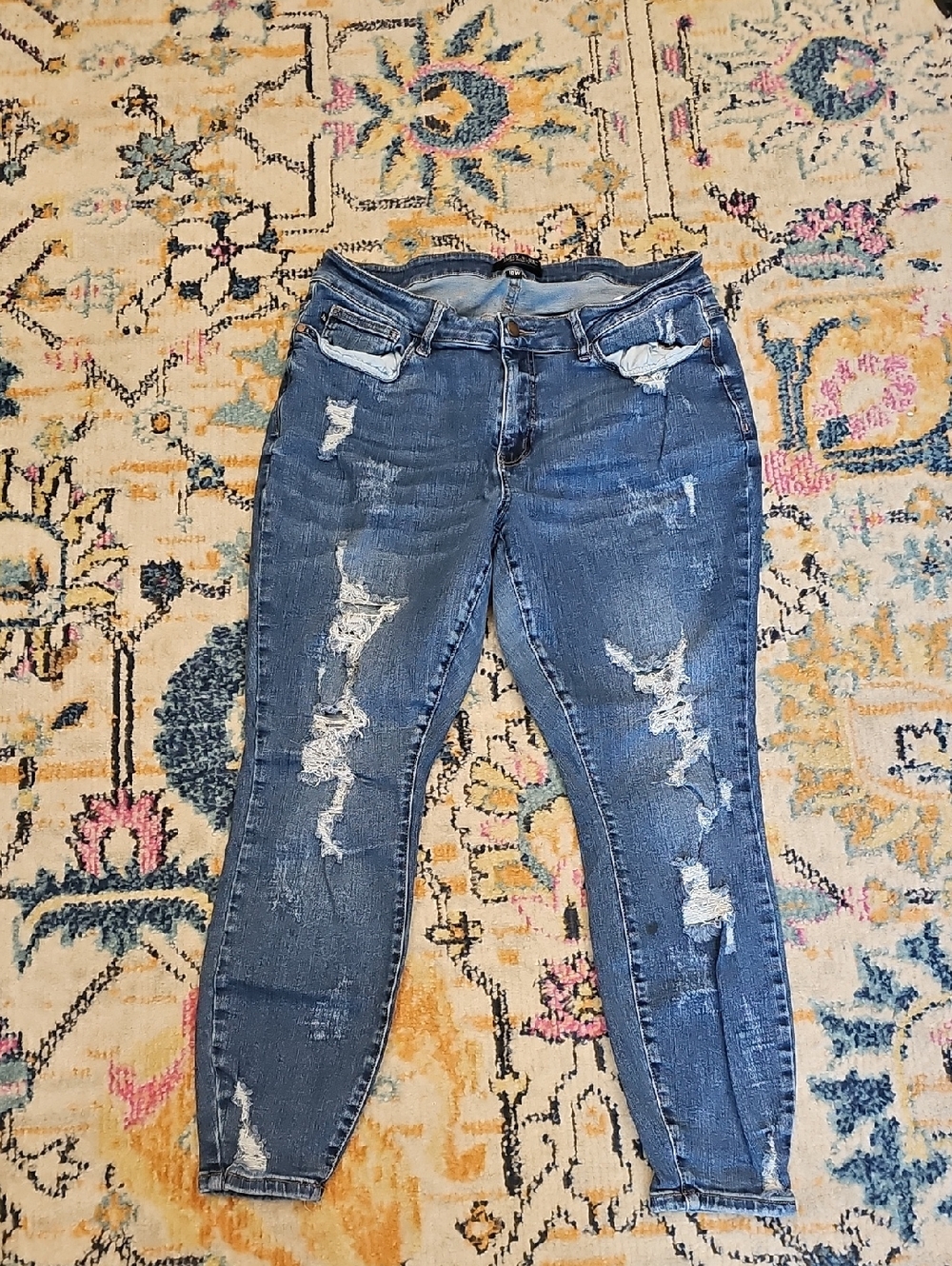 Just Blue Distressed Jeans Skinny 18w